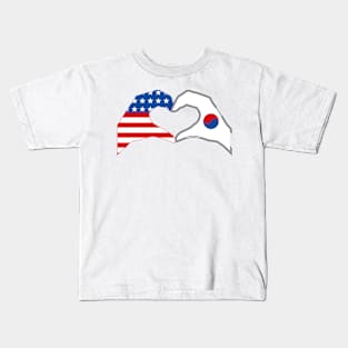 We Heart USA & Korea Patriot Flag Series Kids T-Shirt